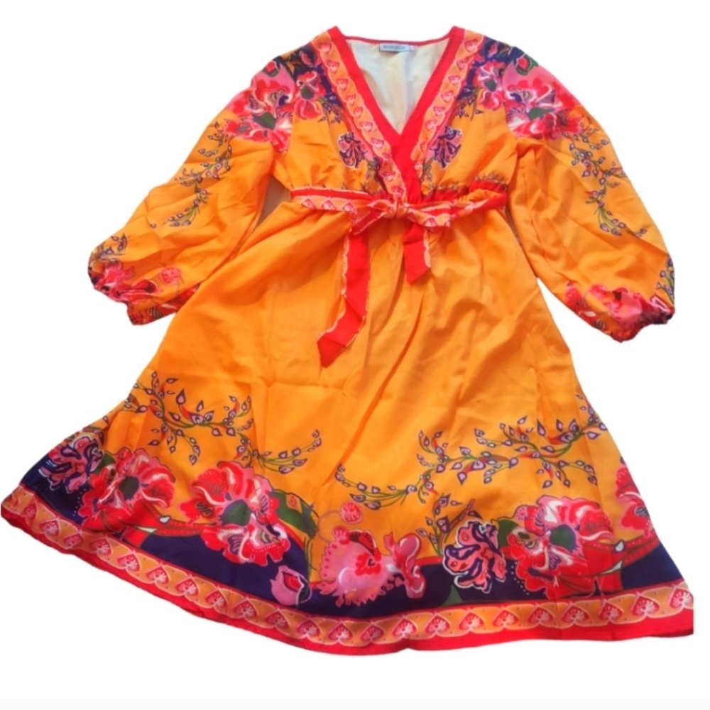 7/$35 Miss Look Beautiful Faux Wrap Dress.